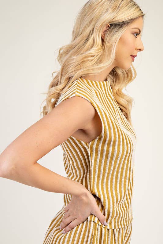 Sleeveless Mock Neck Knit Top
