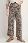 Easel- Animal Print Washed Twill Pants