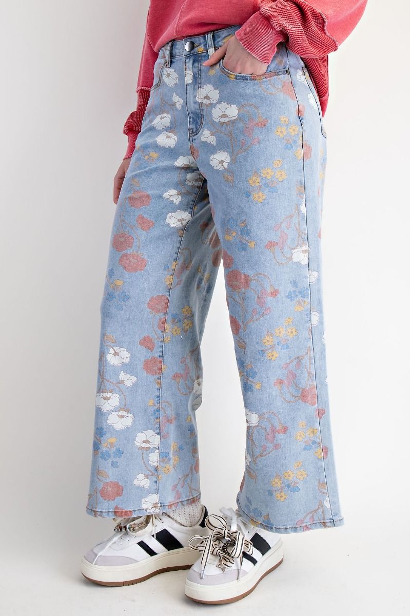Easel - Floral Denim Jeans