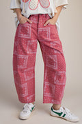 Easel - Bandana Print Jean - Mauve