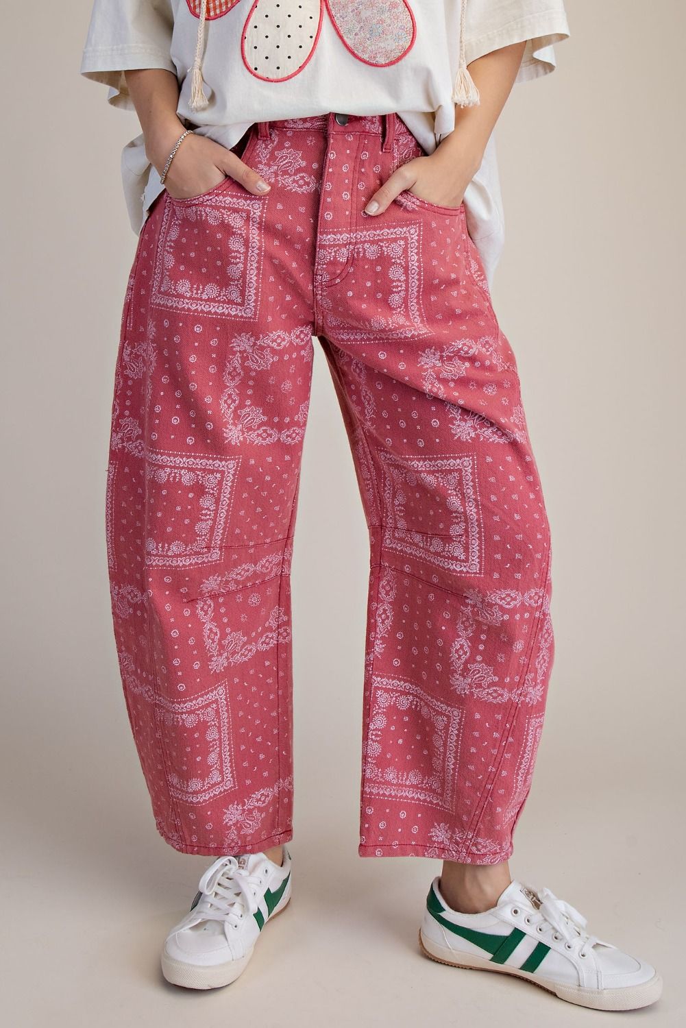 Easel - Bandana Print Jean - Mauve