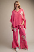 Easel Candy Pink Patch Pants