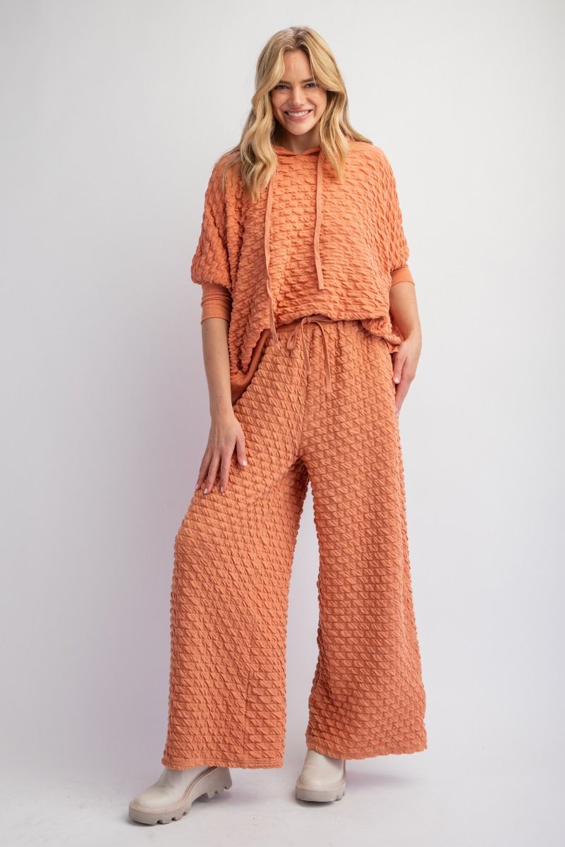 Easel -  Puff Textured Poly Hacci Pants