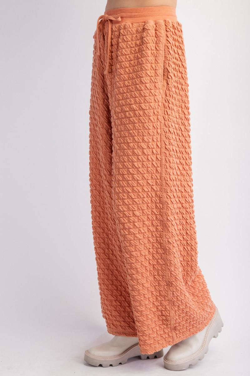 Easel -  Puff Textured Poly Hacci Pants