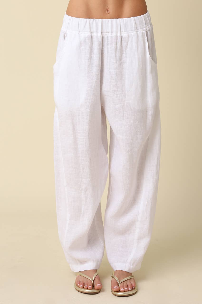 Ronnie Barrel Linen Pant