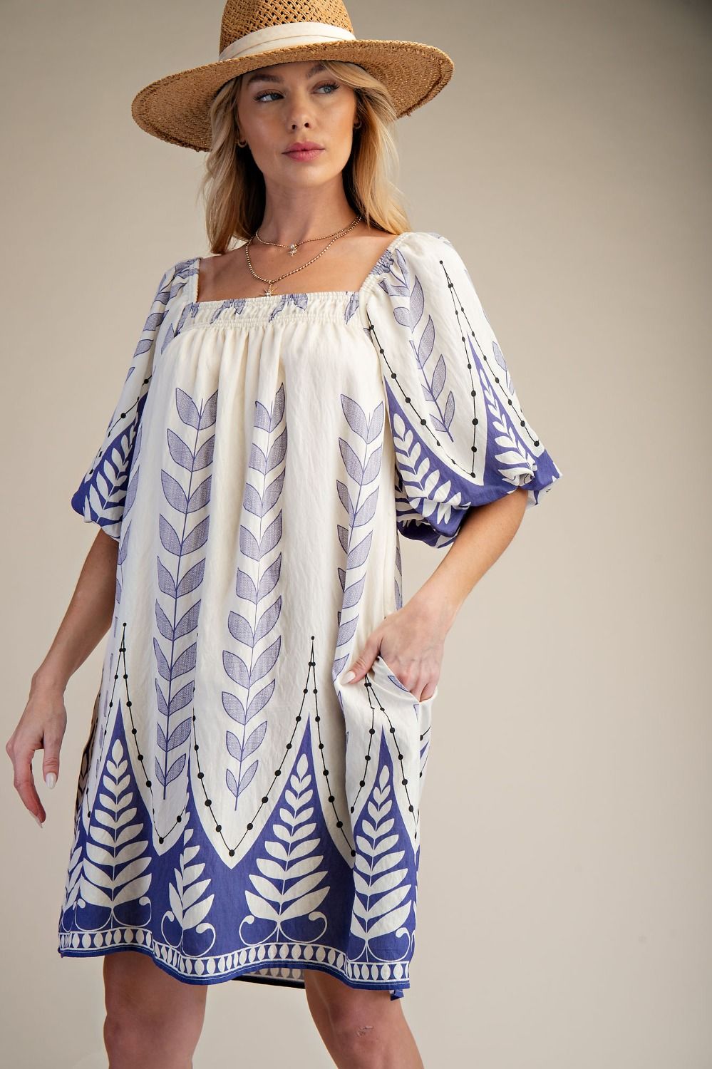Easel - Lilac Blue Dress