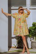 Easel - Yellow Bubble Sleeves Back Bow