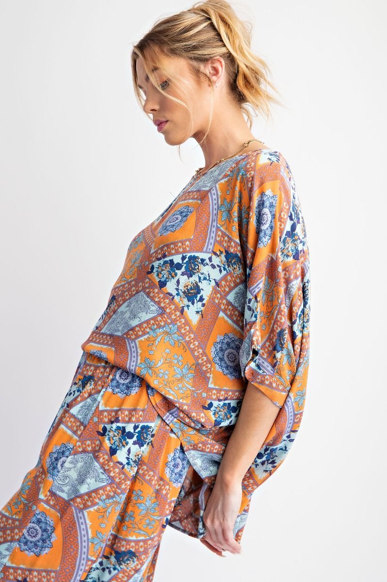 Easel - Floral Print Top