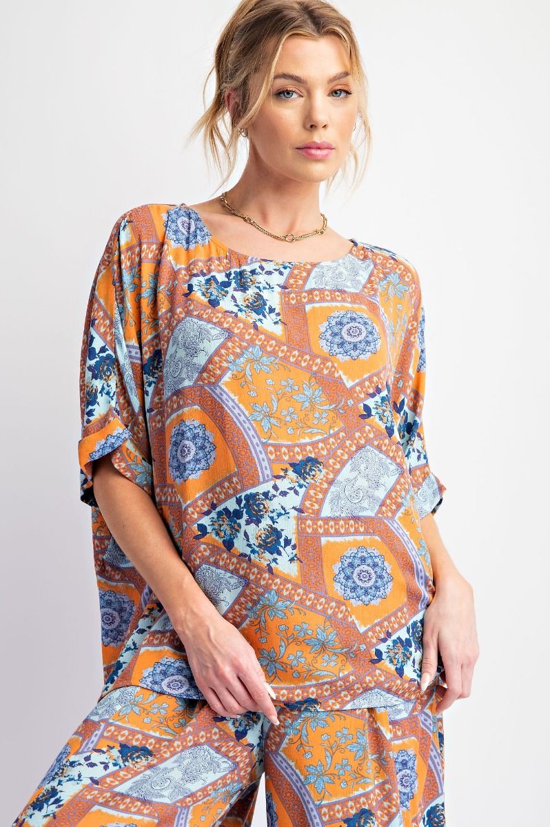 Easel - Floral Print Top