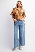 Easel Short Sleeved Orange Flannel