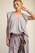 Easel - Sleeveless Mineral Washed Shirt