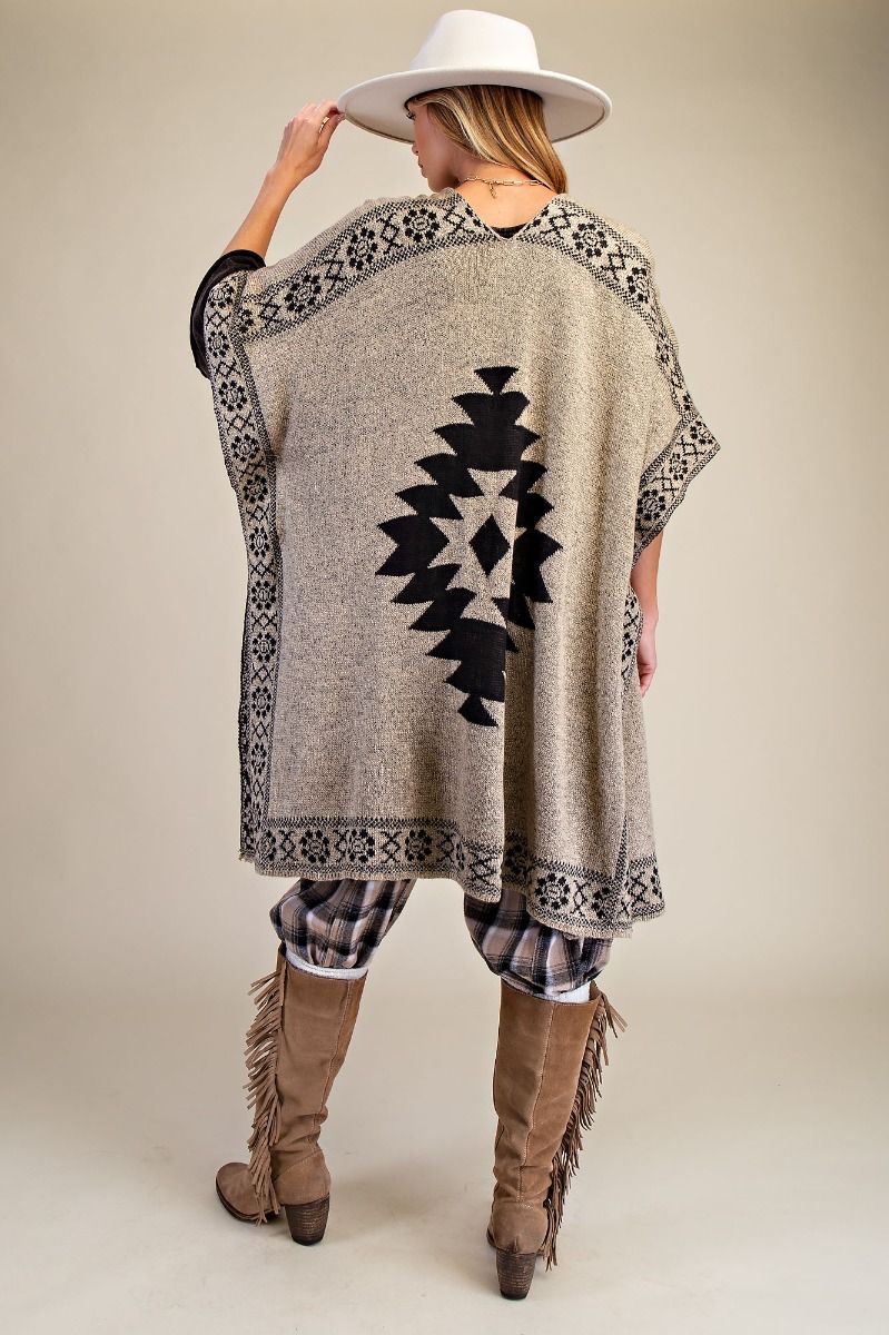 Easel - Aztec Pattern Sweater Cardigan