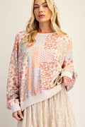 Easel - LS Patchwork shirt