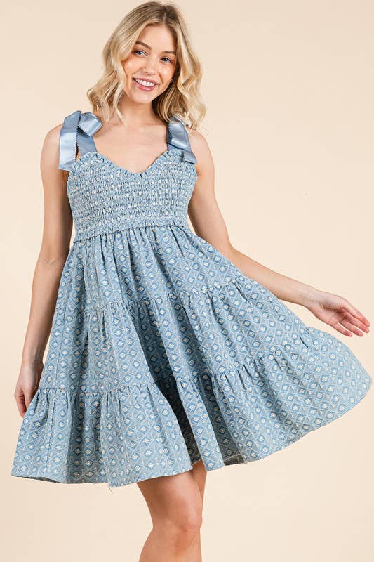 Embroidered Mini Dress