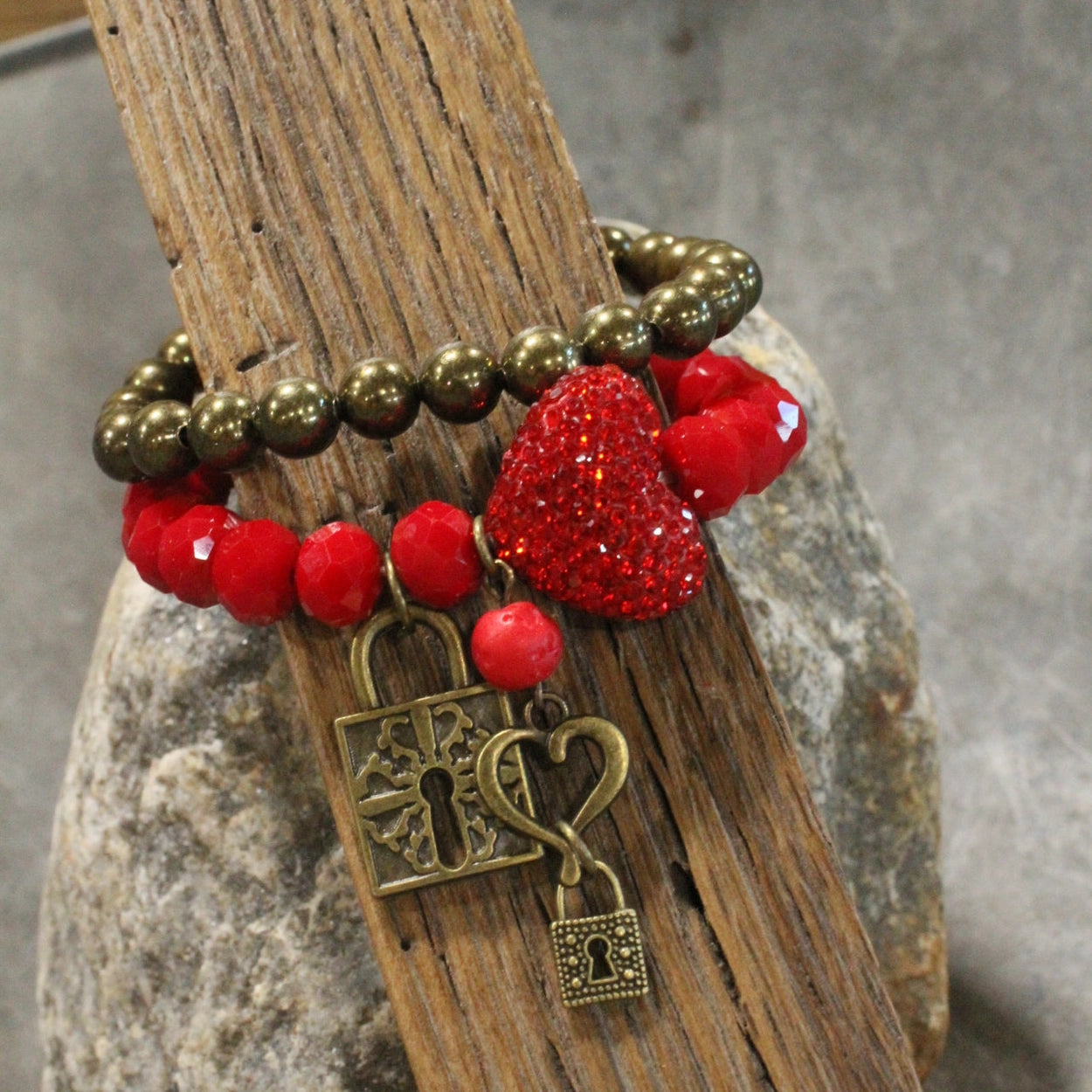 The Primitive Peddler - Just A Heart Beat Away Bracelet Set