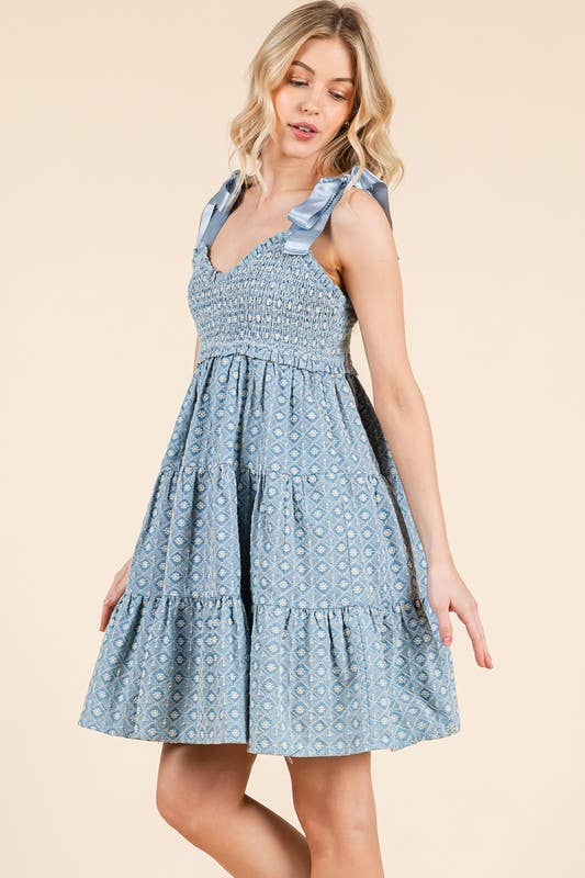 Embroidered Mini Dress