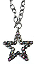 Chain Necklace W/Crystal Ab Star On Front Toggle
