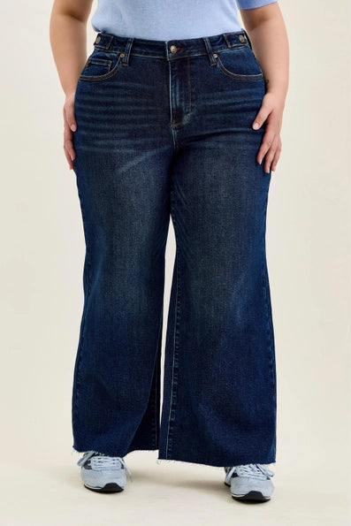 Judy Blue Petite Retro Wide Leg w Adjustable Waist Band Jeans