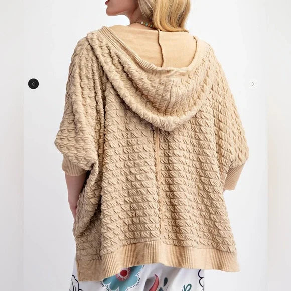 Easel - Puff Textured Poly Hacci Hoodie Pullover