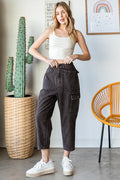 Oli & Hali - Denim Washed High Waist Cargo Pants