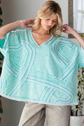 Oli & Hali - Washed Connective Hearts V Neck Top