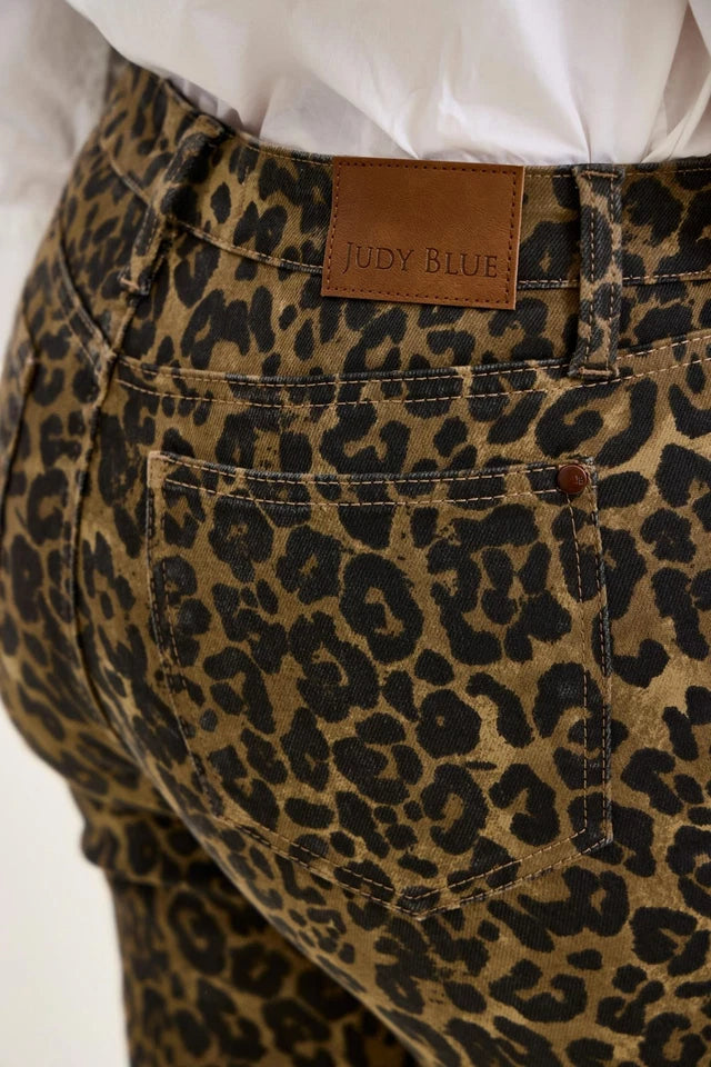 Judy Blue - High Waisted Bootcut Leopard Print Jean