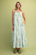 Easel - Green tie dye dress