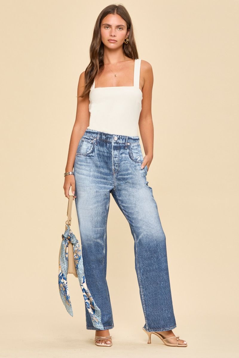 Dear Scarlett - "Denim" Straight Leg Pants