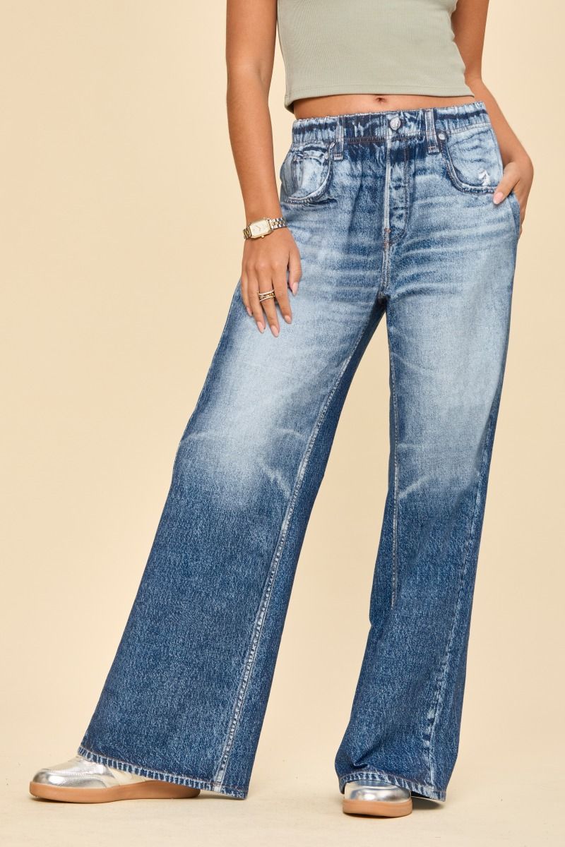 Dear Scarlett - "Denim" Wide Leg Pants